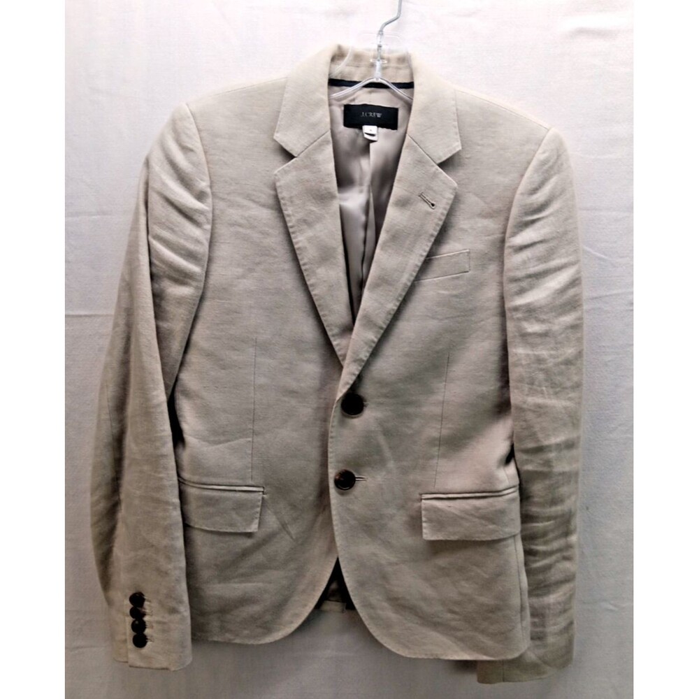 J CREW Schoolboy Linen Blazer Women's Sz 4 Ivory Lined Business Academia Preppy